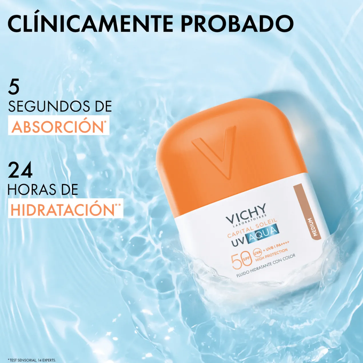 Fluide hydratant invisible Capital Soleil UV Aqua SPF50 – teinte moyenne