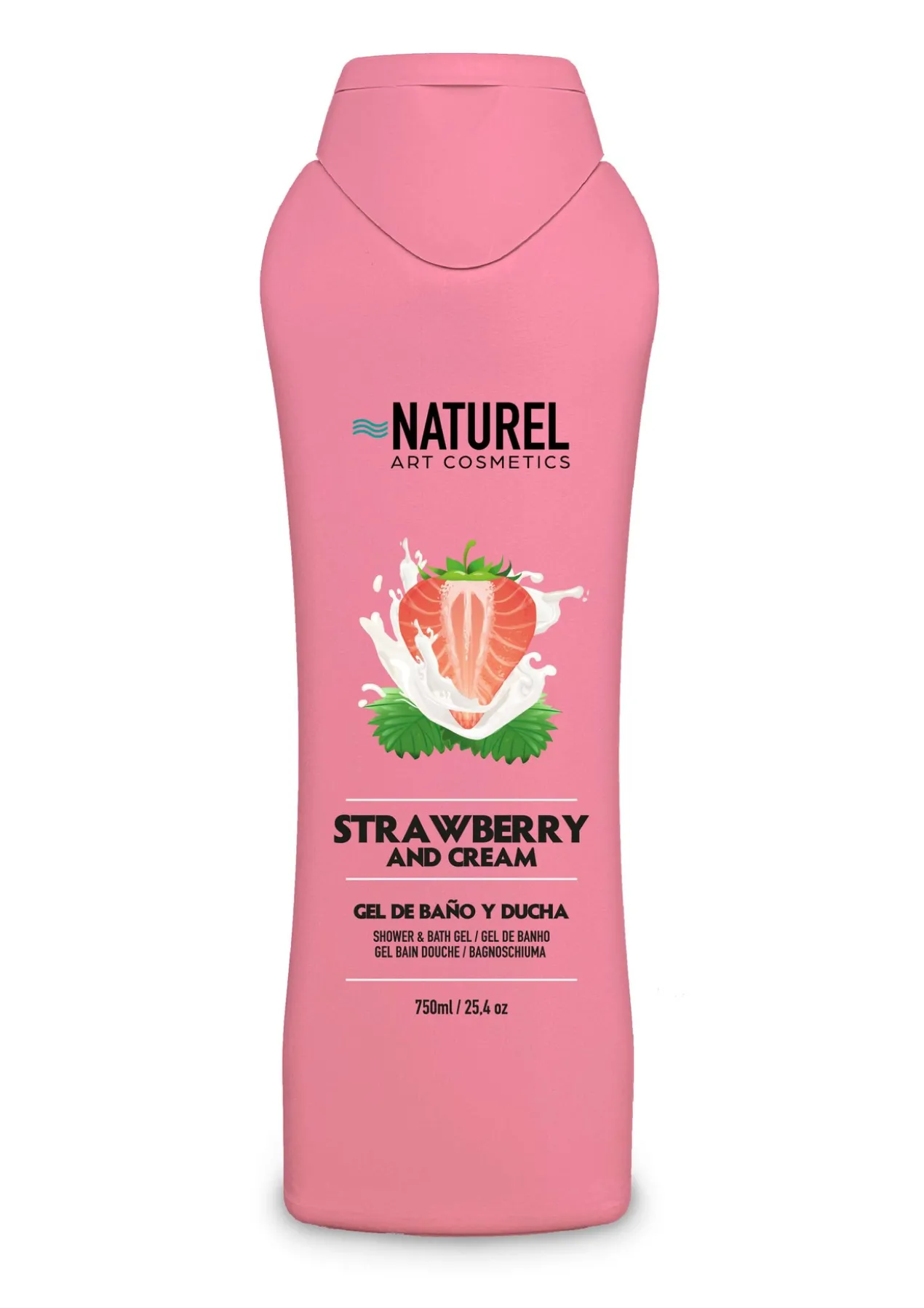 Gel de bain, douche fraise et crème