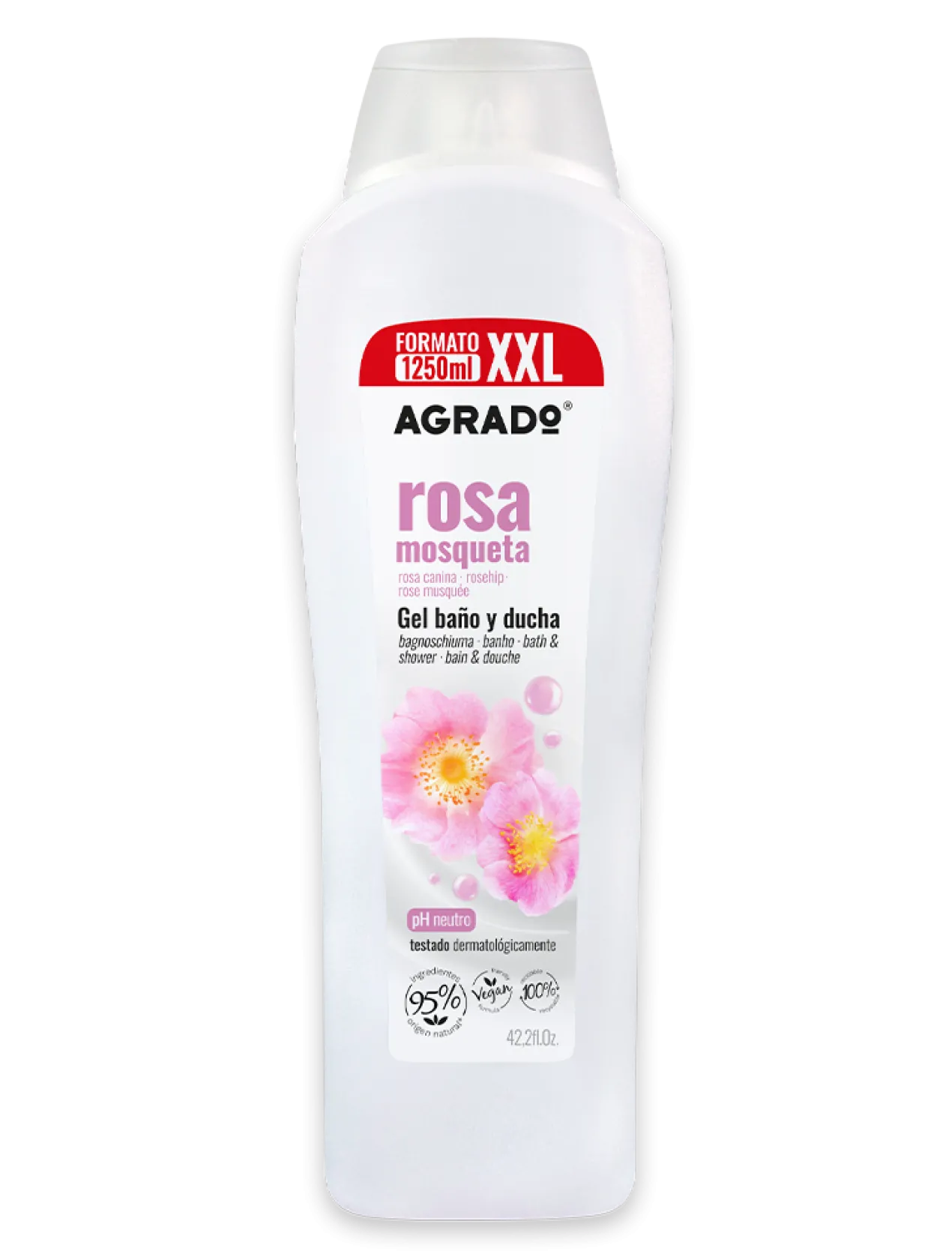 Gel douche à la rose musquée pour toute la famille