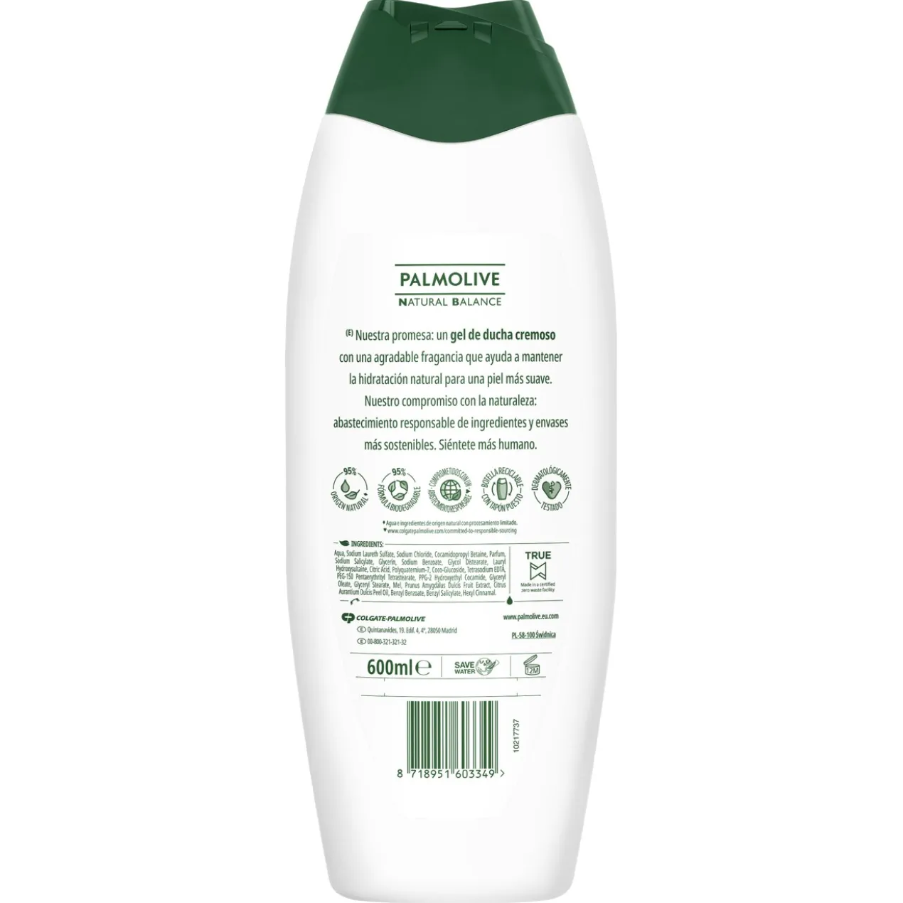 Gel Douche ou Bain Natural Balance Nutritif Lait & Miel
