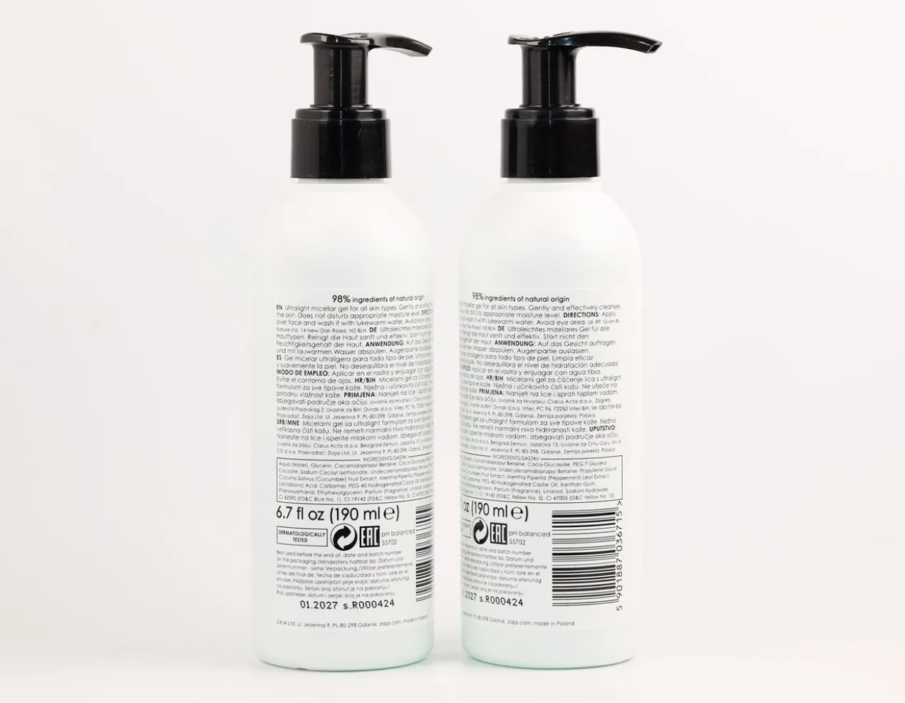 Gel micellaire nettoyant Concombre & Menthe