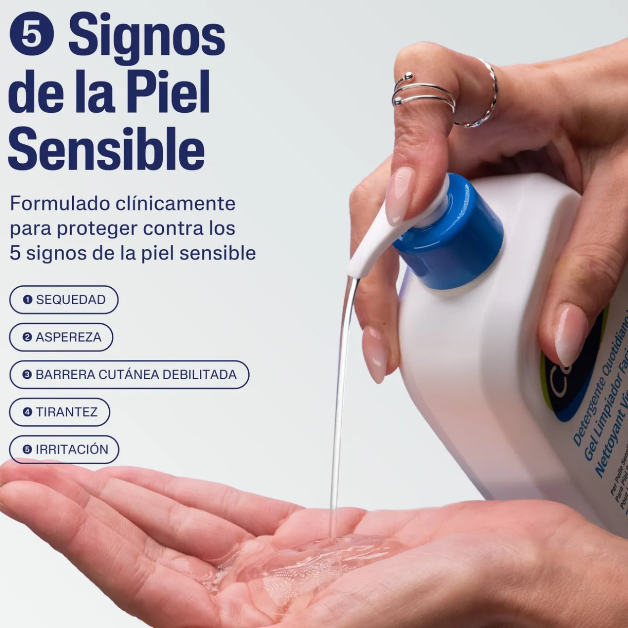Gel Nettoyant Visage Peaux Sensibles, Mixtes à Grasses