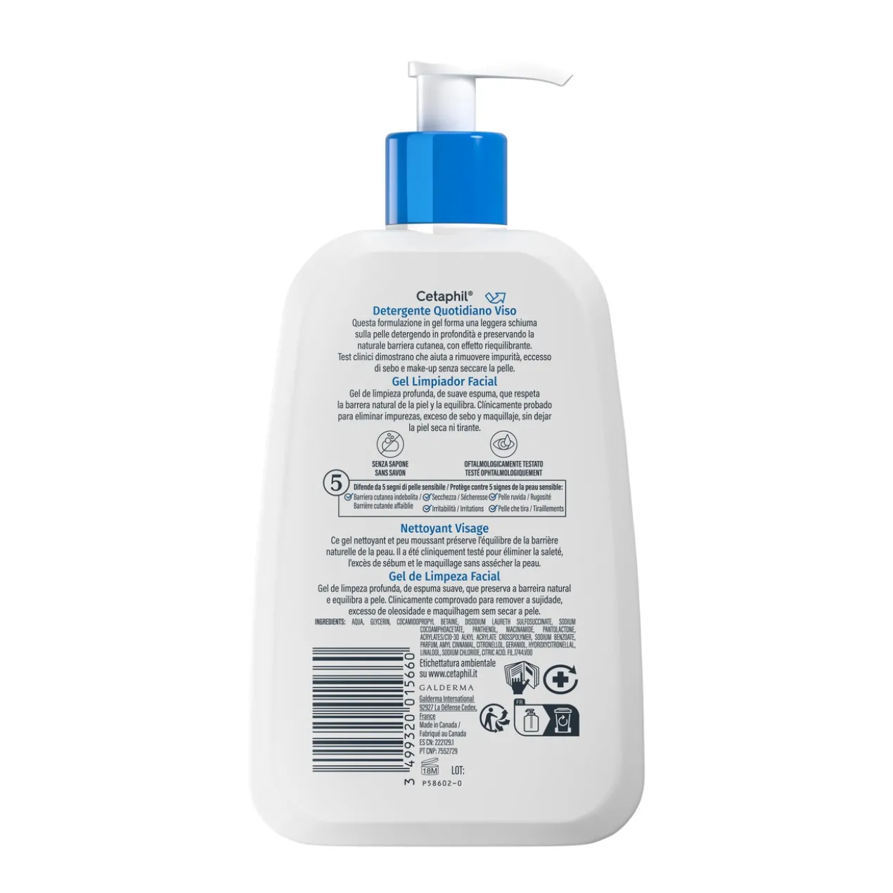 Gel Nettoyant Visage Peaux Sensibles, Mixtes à Grasses