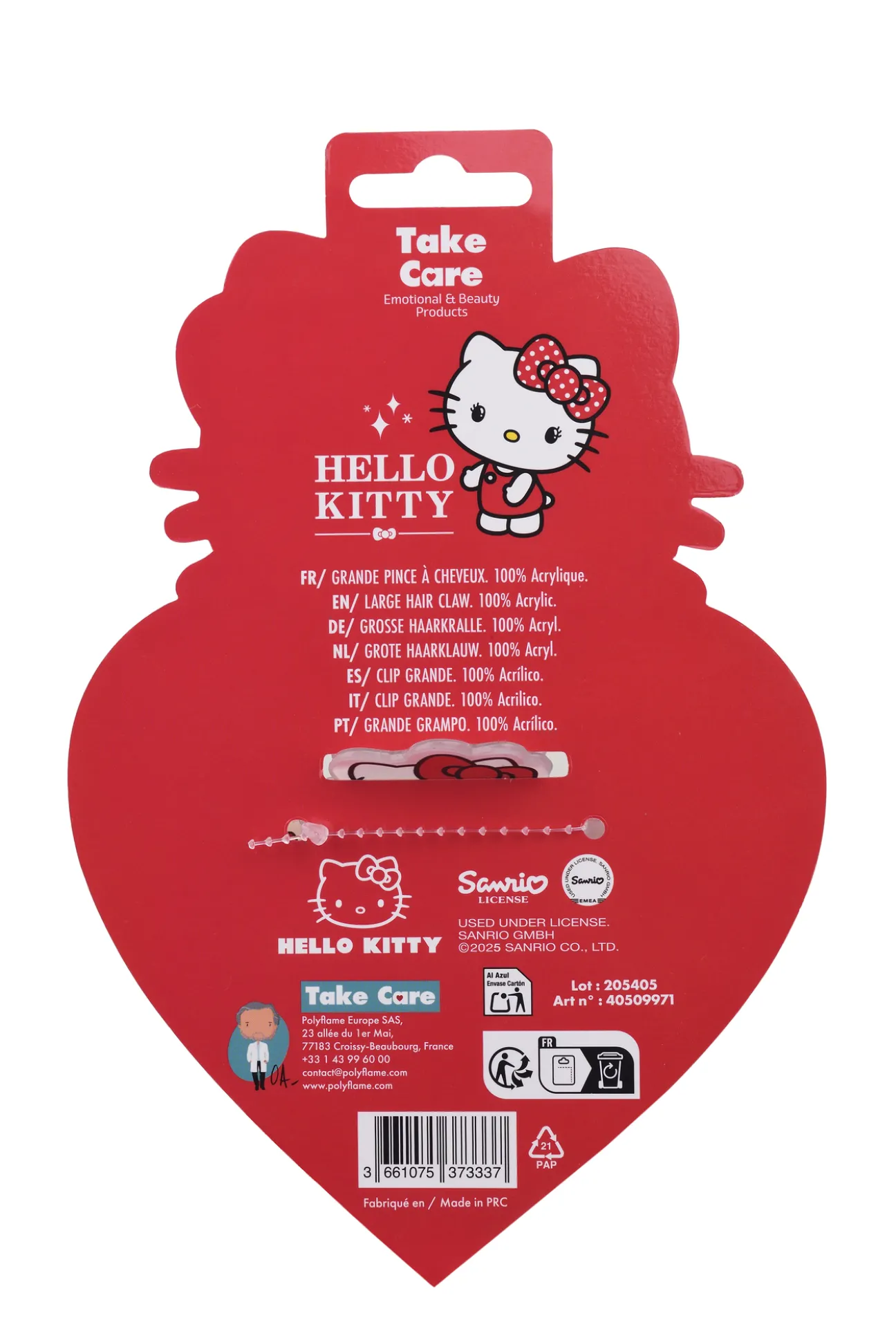 Grande Pince à Cheveux Hello Kitty