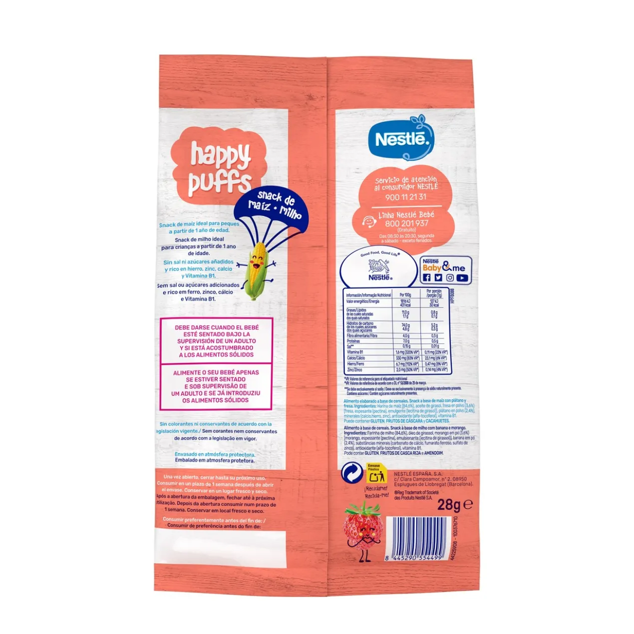 Happy Puffs Maïs Fraise