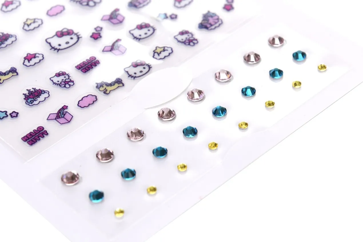 Hello Kitty Stickers et Strass pour Décoration d'Ongles