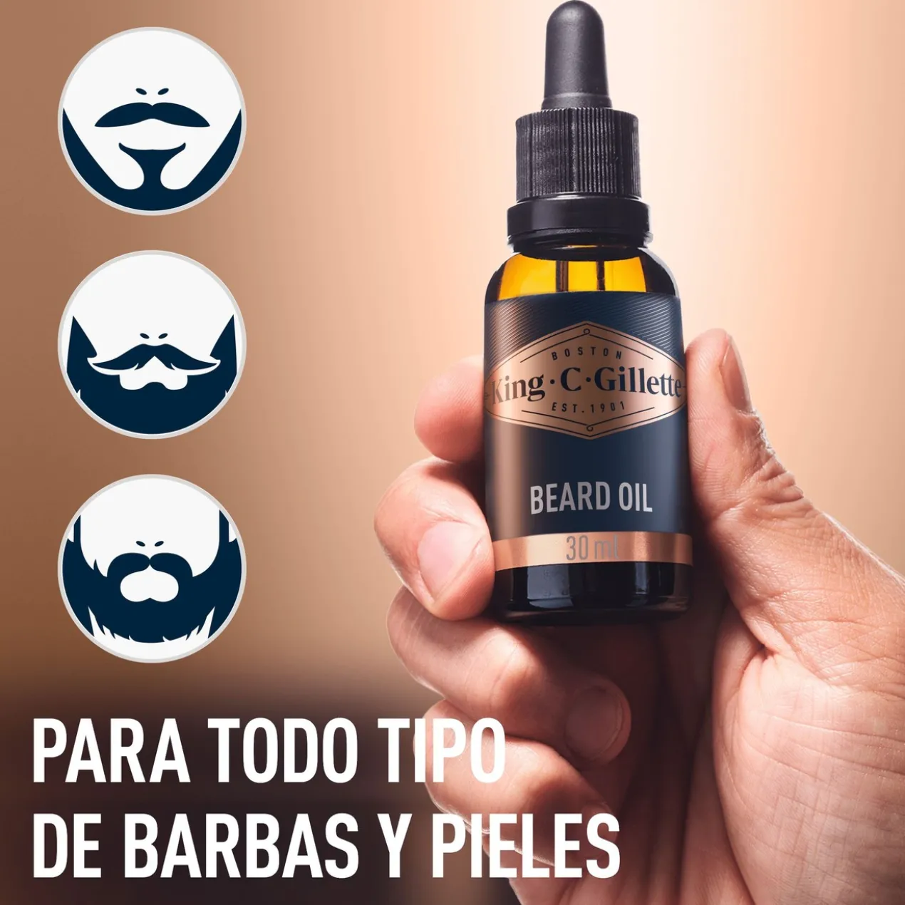 Huile à Barbe pour Homme King C. Gillette