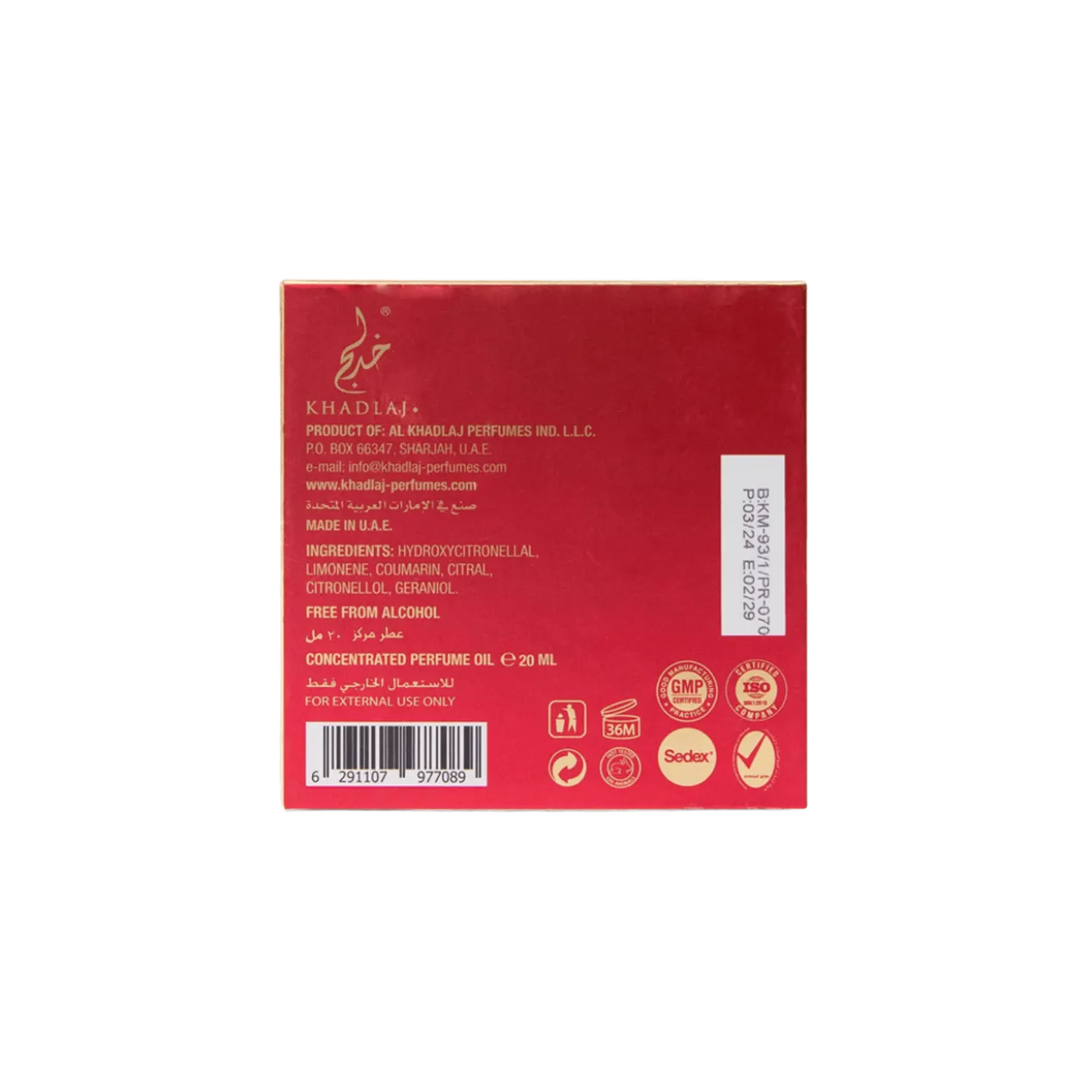 Huile de parfum concentrée Malika Red