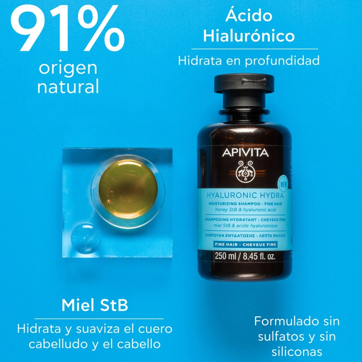 hyaluronic Hydra Shampoing Hydratant pour Cheveux Fins