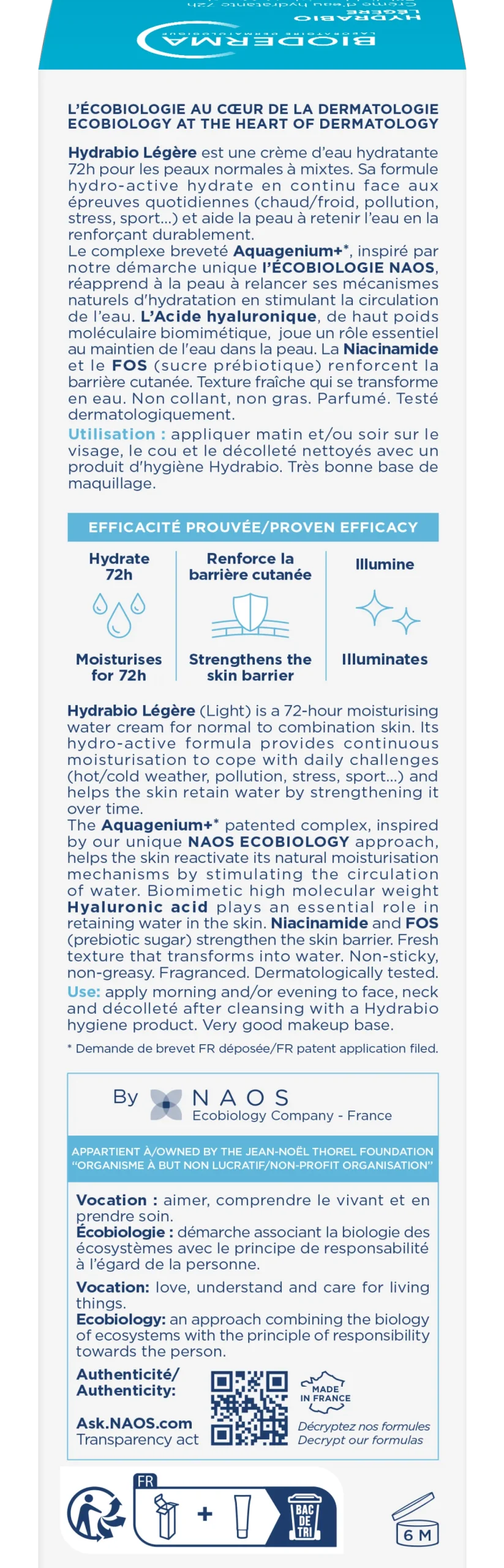 Hydrabio Gel crème hydratante