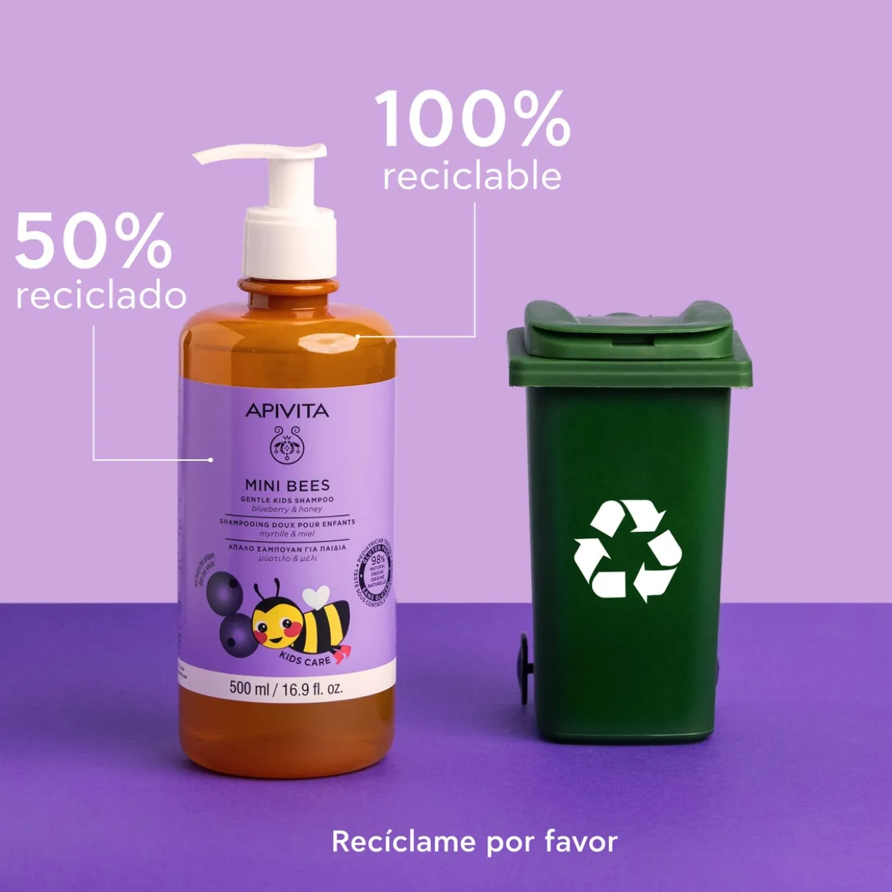 Kids Mini Bees Shampoing Doux Myrtille et Miel