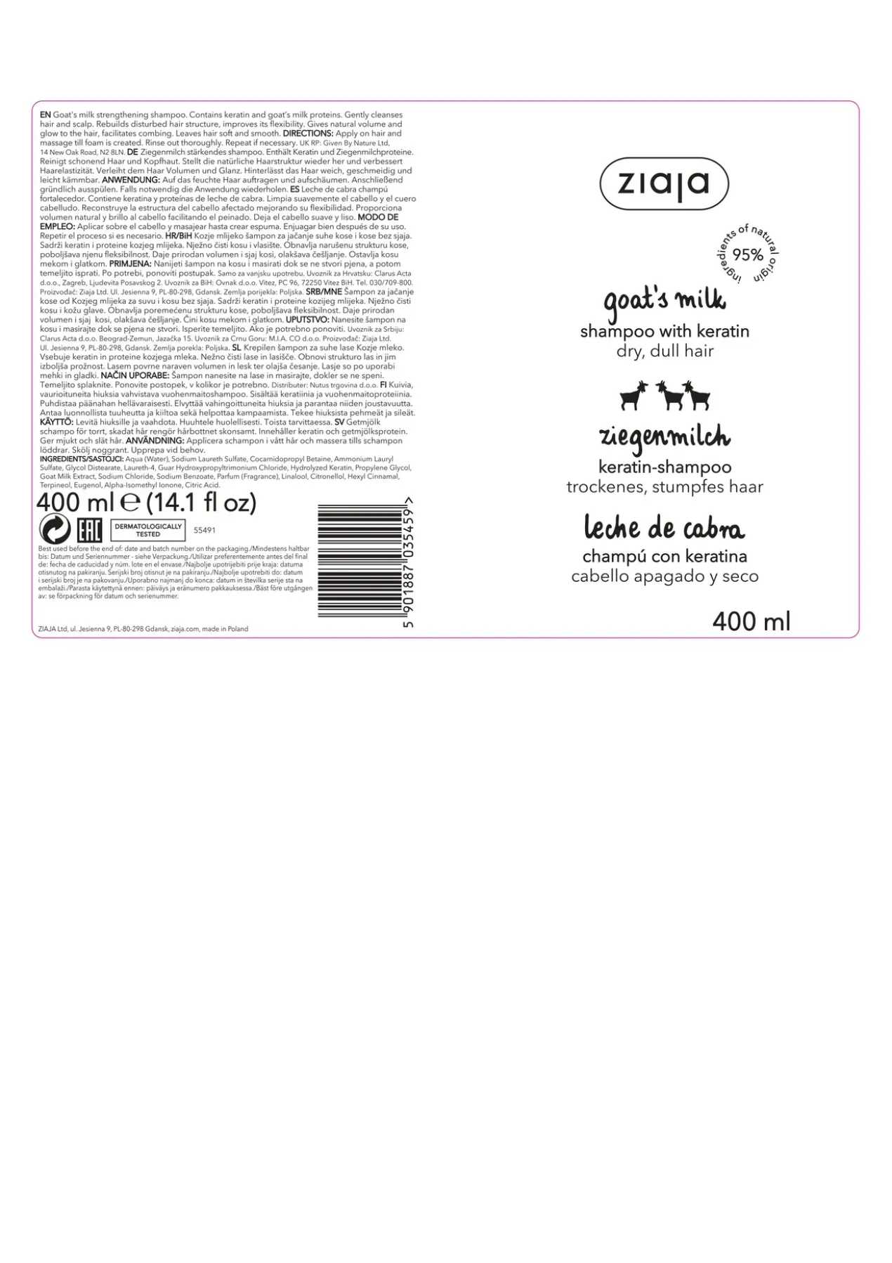 Lait de Chèvre Shampoing