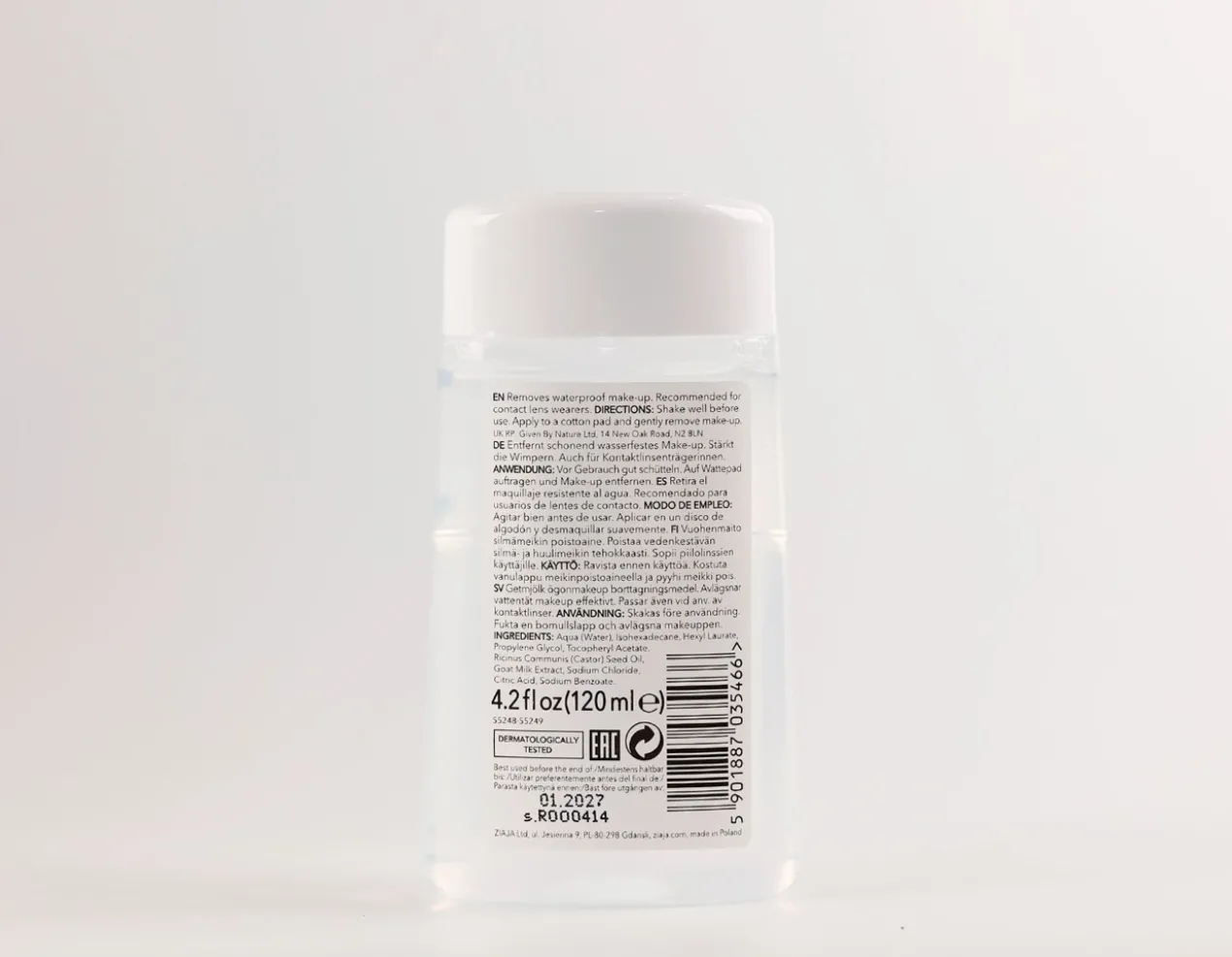 Lait Démaquillant Biphasé au Lait de Chèvre