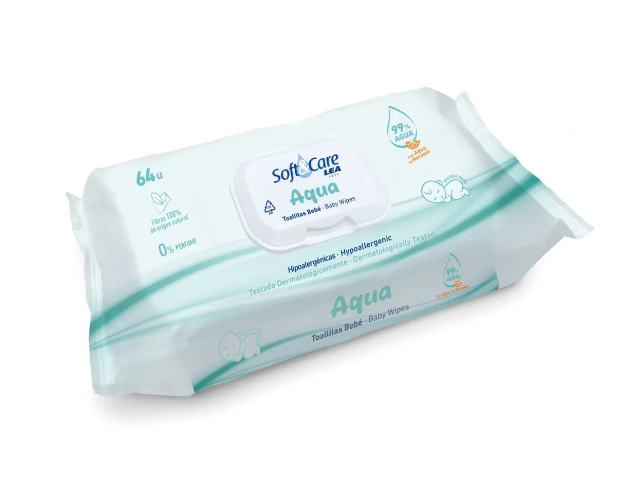 Lingettes Humides Bébé Aqua Soft & Care