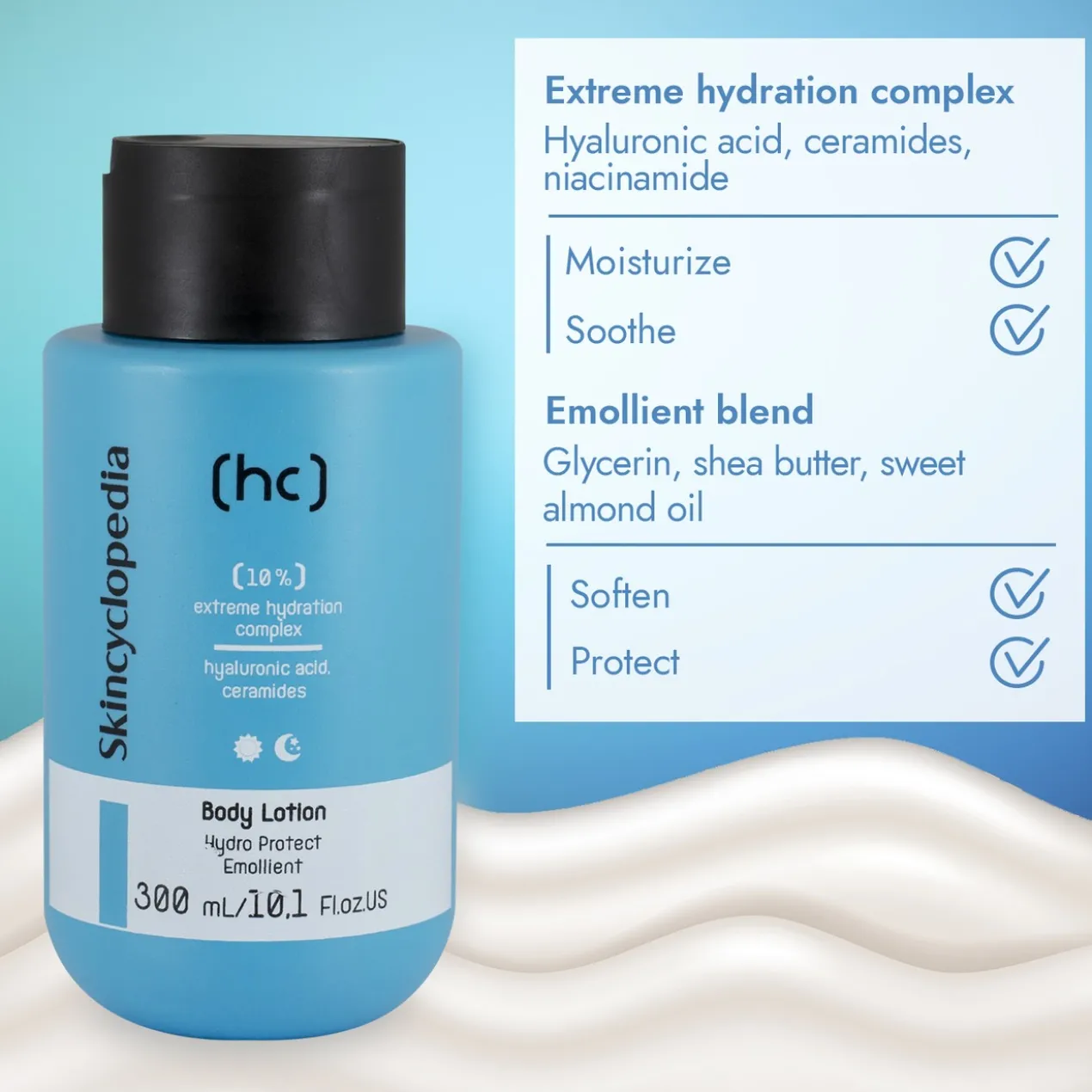 Lotion pour le Corps avec 10% Complexe d'Hydratation Extrême