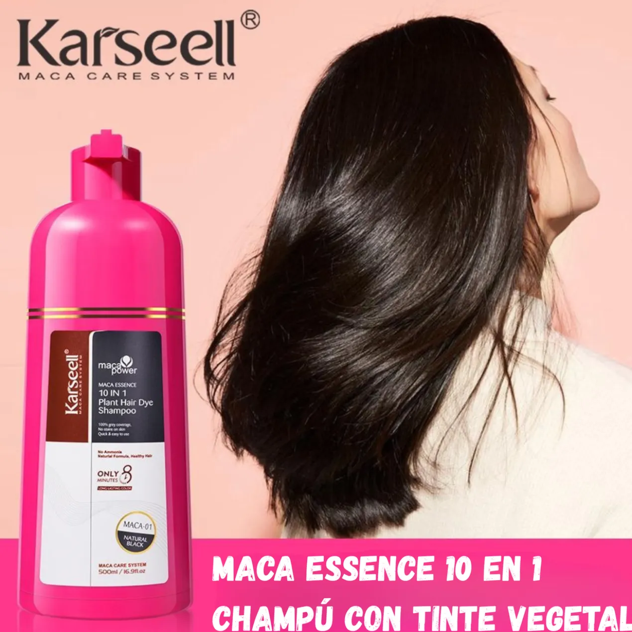 Maca Essence Shampoing Colorant 10 en 1 Châtain Clair