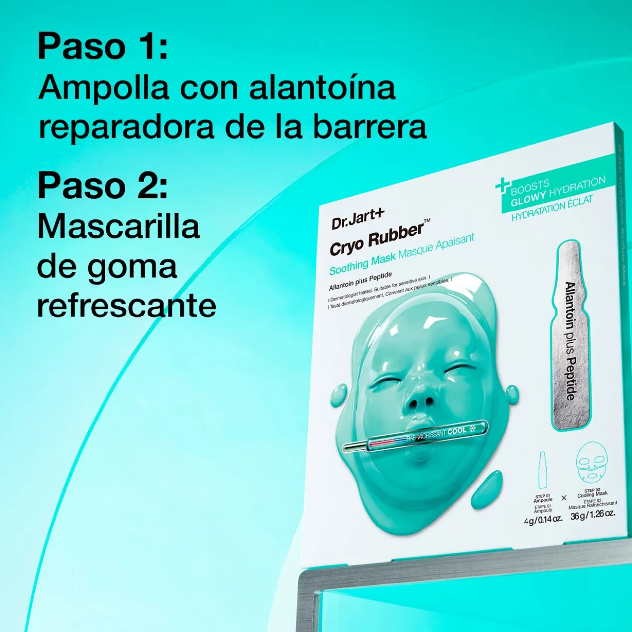 Masque apaisant en caoutchouc cryogénique
