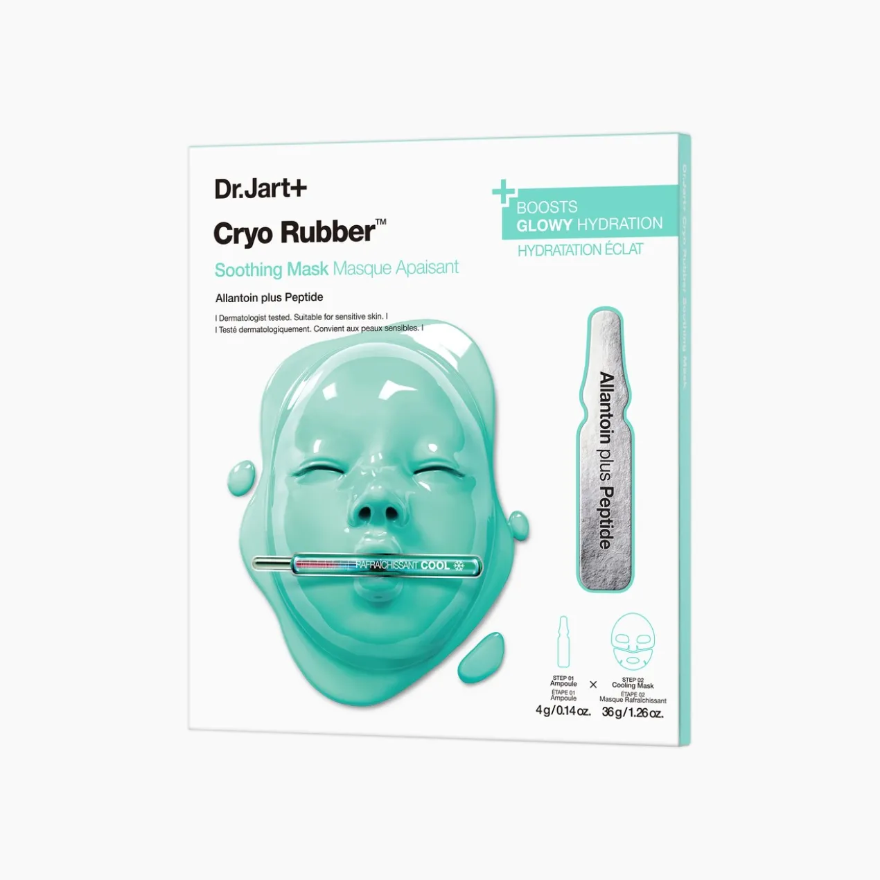 Masque apaisant en caoutchouc cryogénique