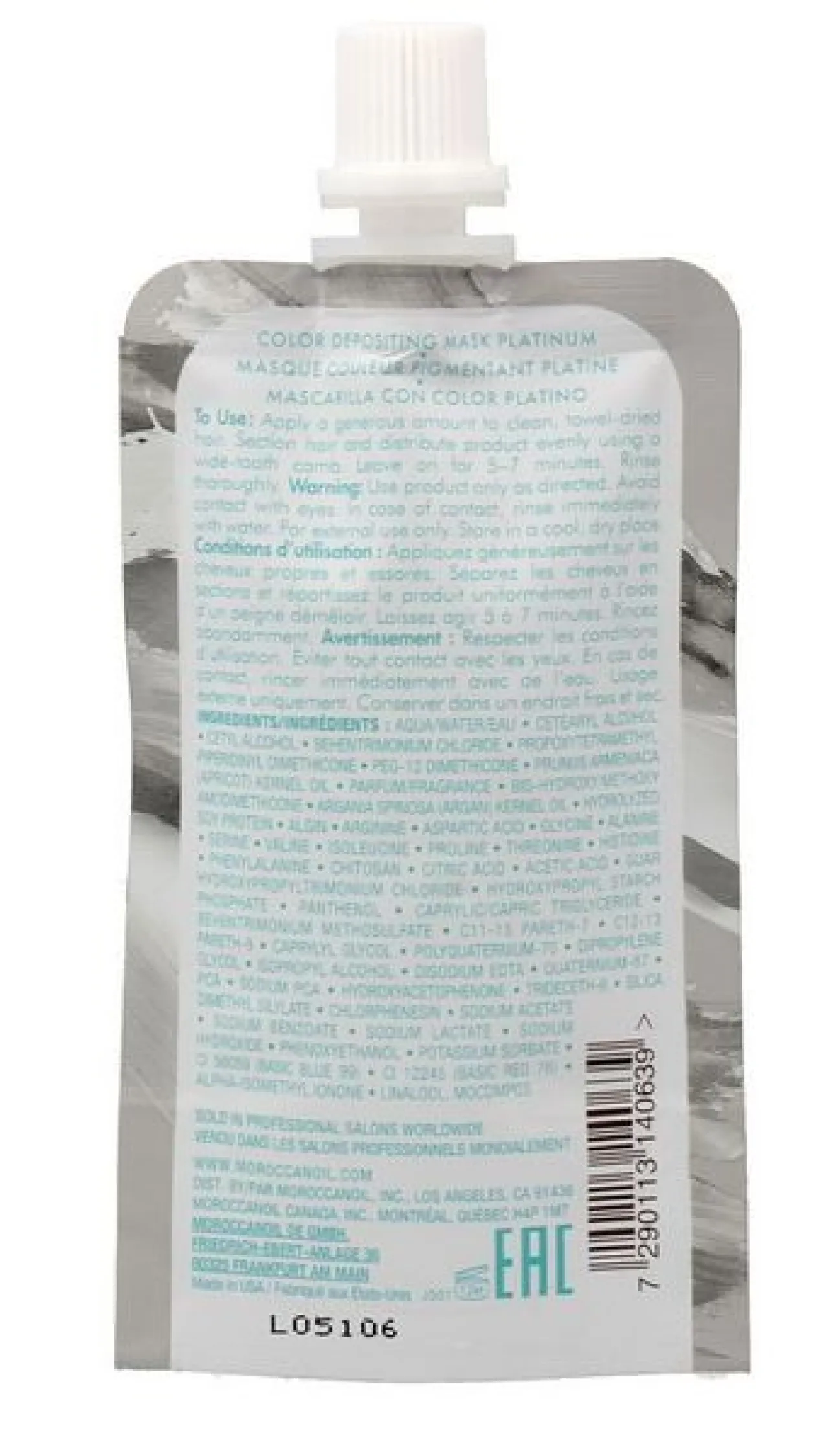 Masque colorant Platine