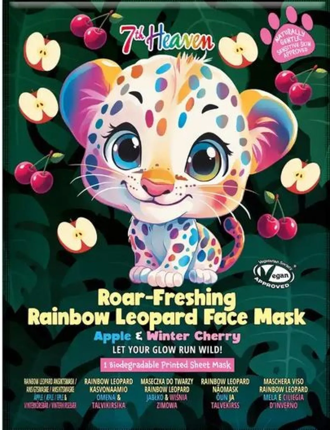 Masque en Tissu Animal Rainbow Leopard