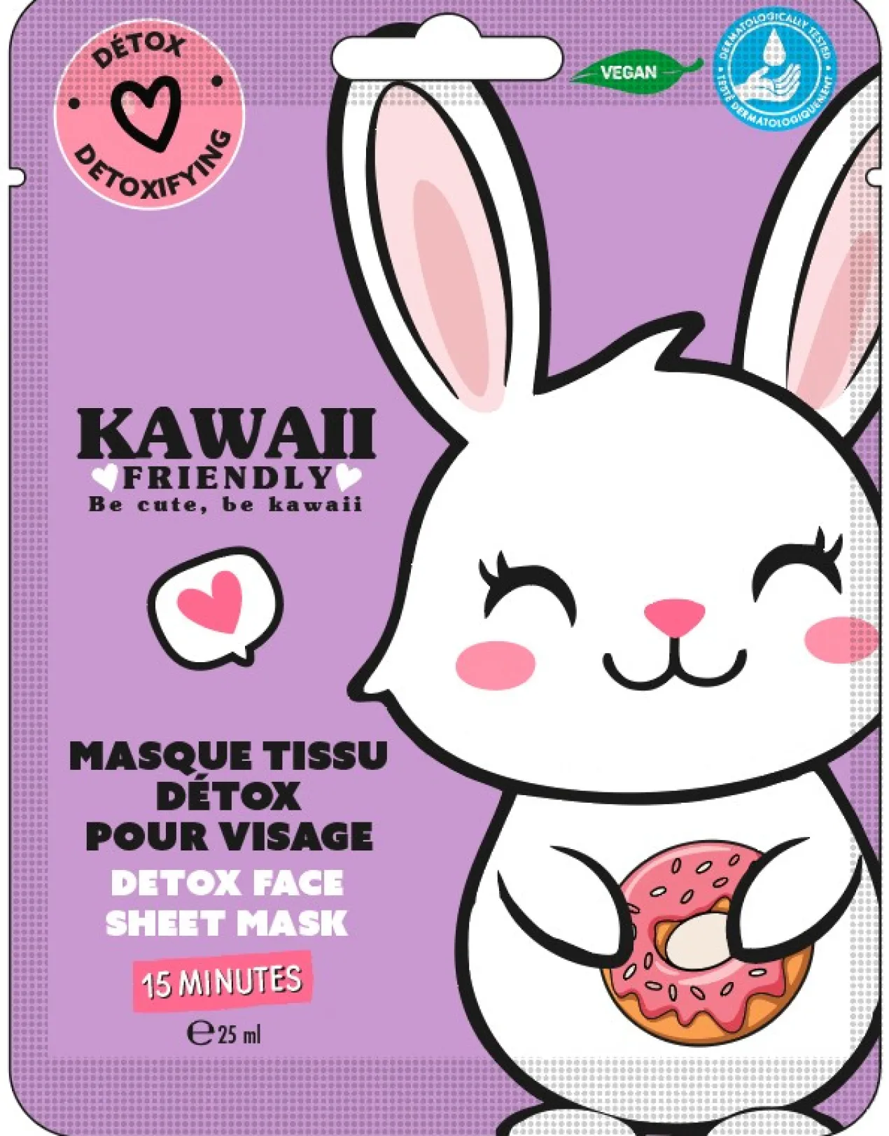 Masque en tissu détox Kawaii