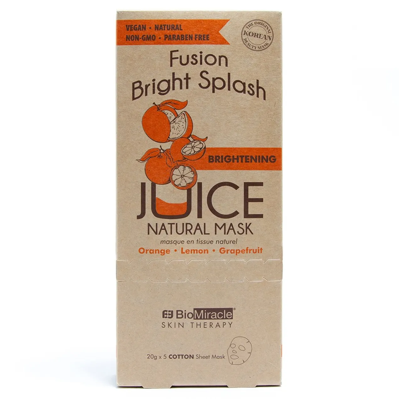 Masque Visage Éclat Fusion Bright Splash au Jus d’Orange