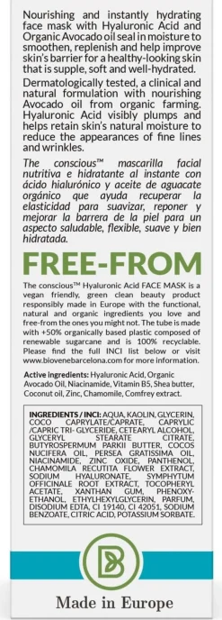 Masque Visage Hydratant à l’Acide Hyaluronique