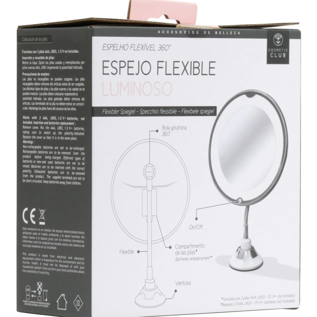 Miroir LED Flexible avec Ventouse