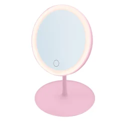 Miroir rond Must Have avec LED et support