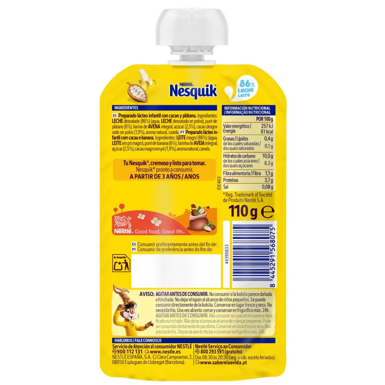 Nesquik Pouch Cacao et Banane