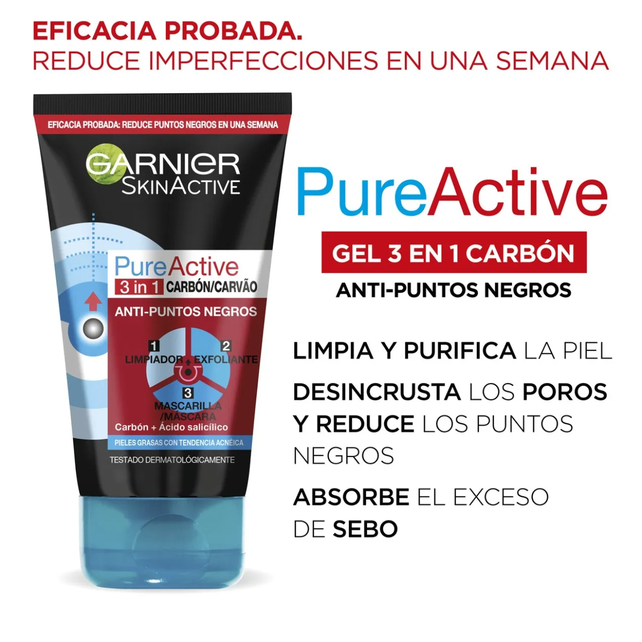 Nettoyant 3en1 Pure Active Charbon