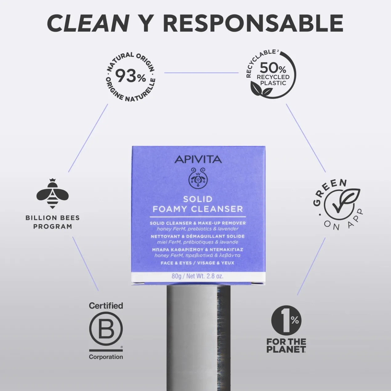 Nettoyant et Démaquillant Solide Visage et Yeux