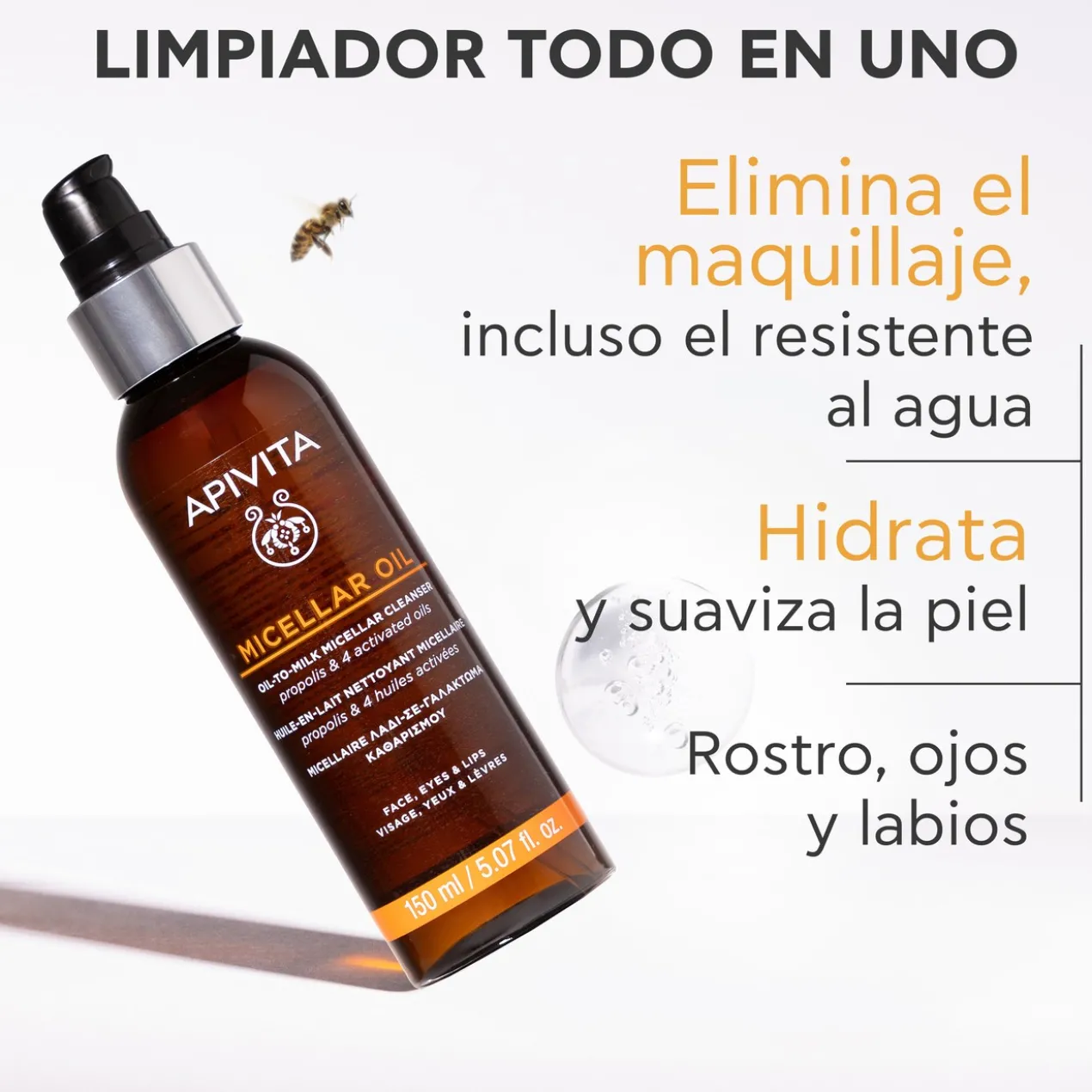 Nettoyant micellaire huile-en-lait