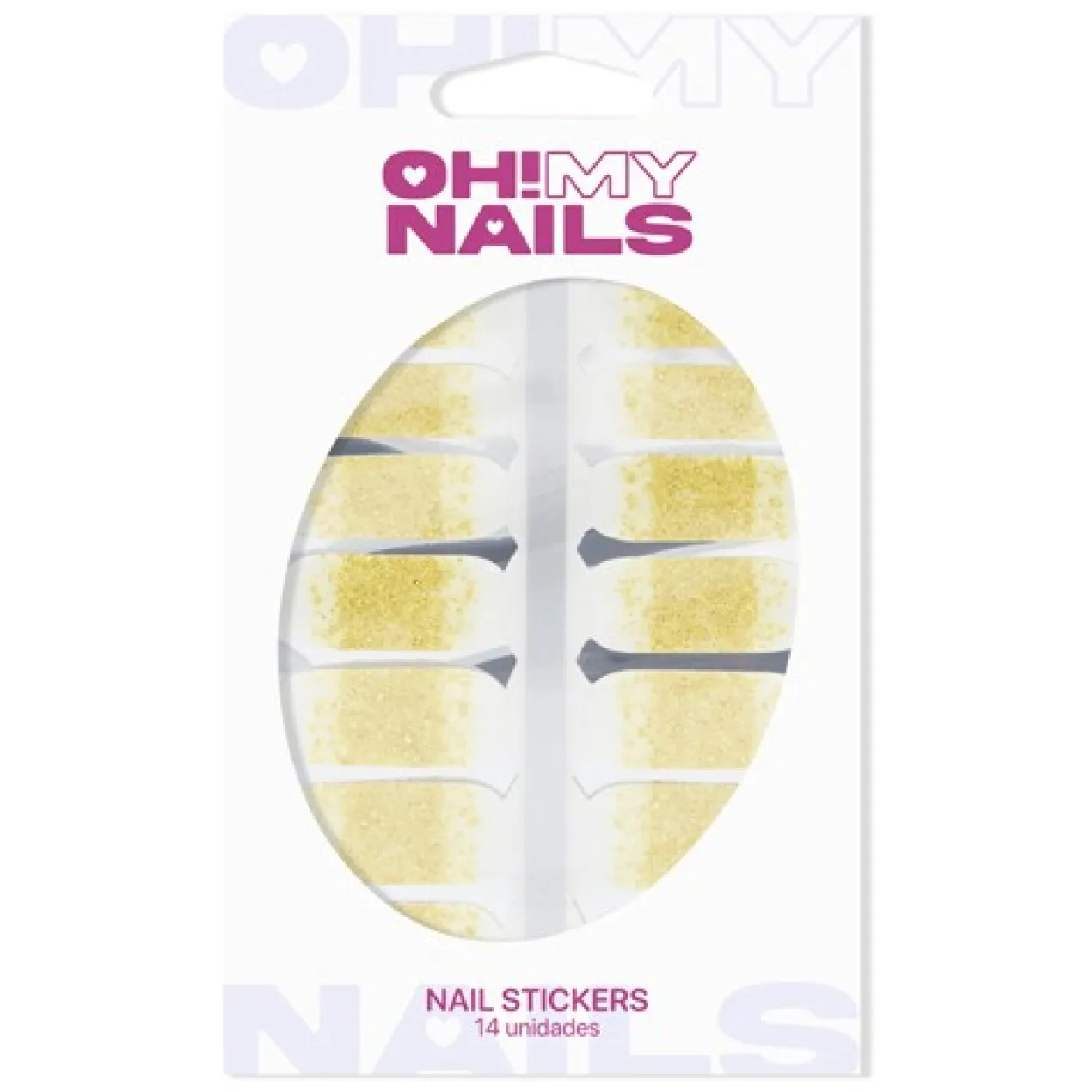 Oh My Nails Stickers Gold Glitter