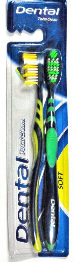 Pack 2 Brosses à dents Total Clean-Soft