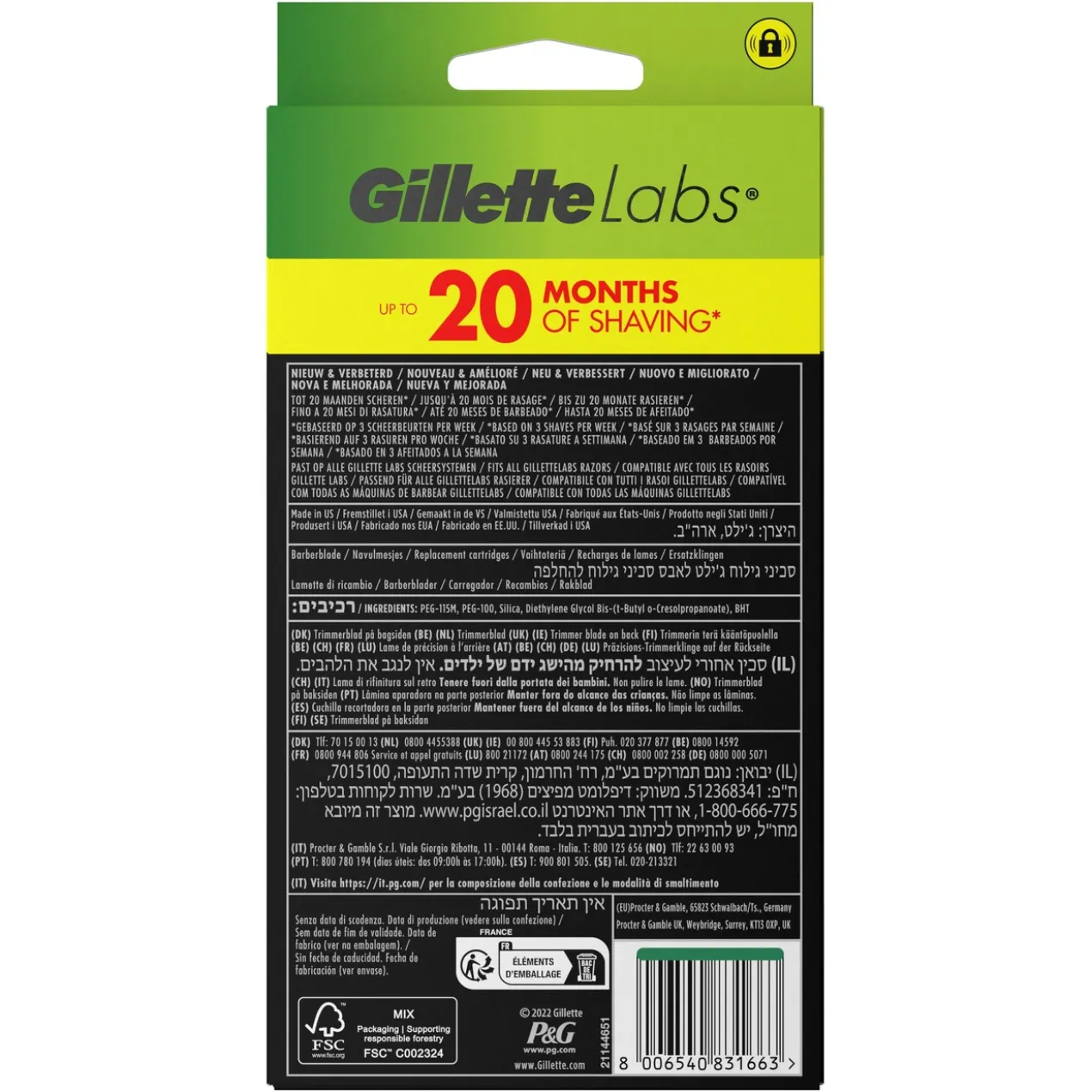Pack Économique Gillette Labs 8+2 Recharges de Lames