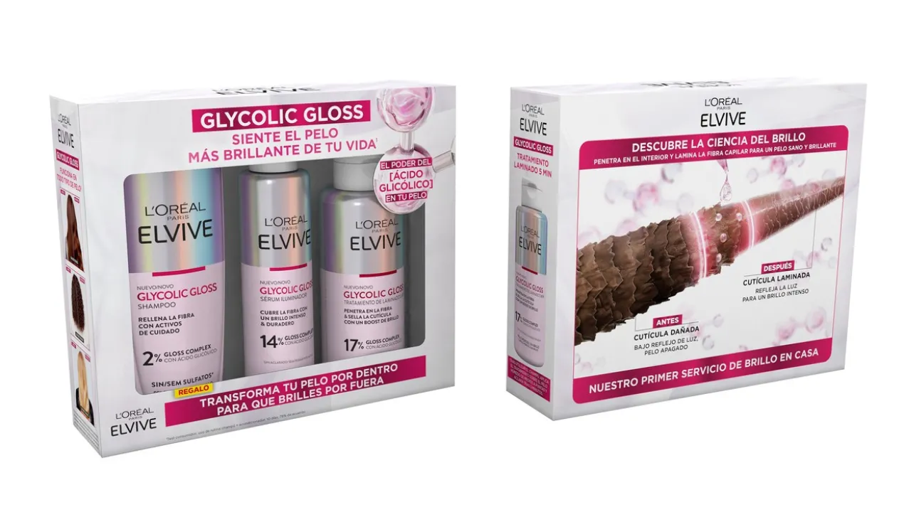Pack Elvive Glycolic Gloss Shampoing + Traitement Laminage + Sérum