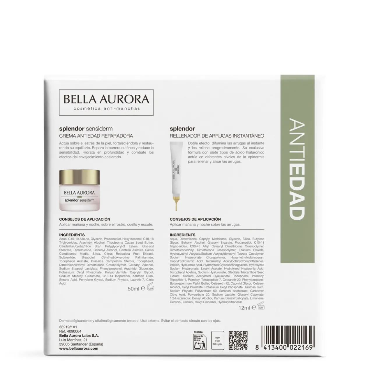 Pack Splendor Sensiderm Crème Anti-Âge + Filler