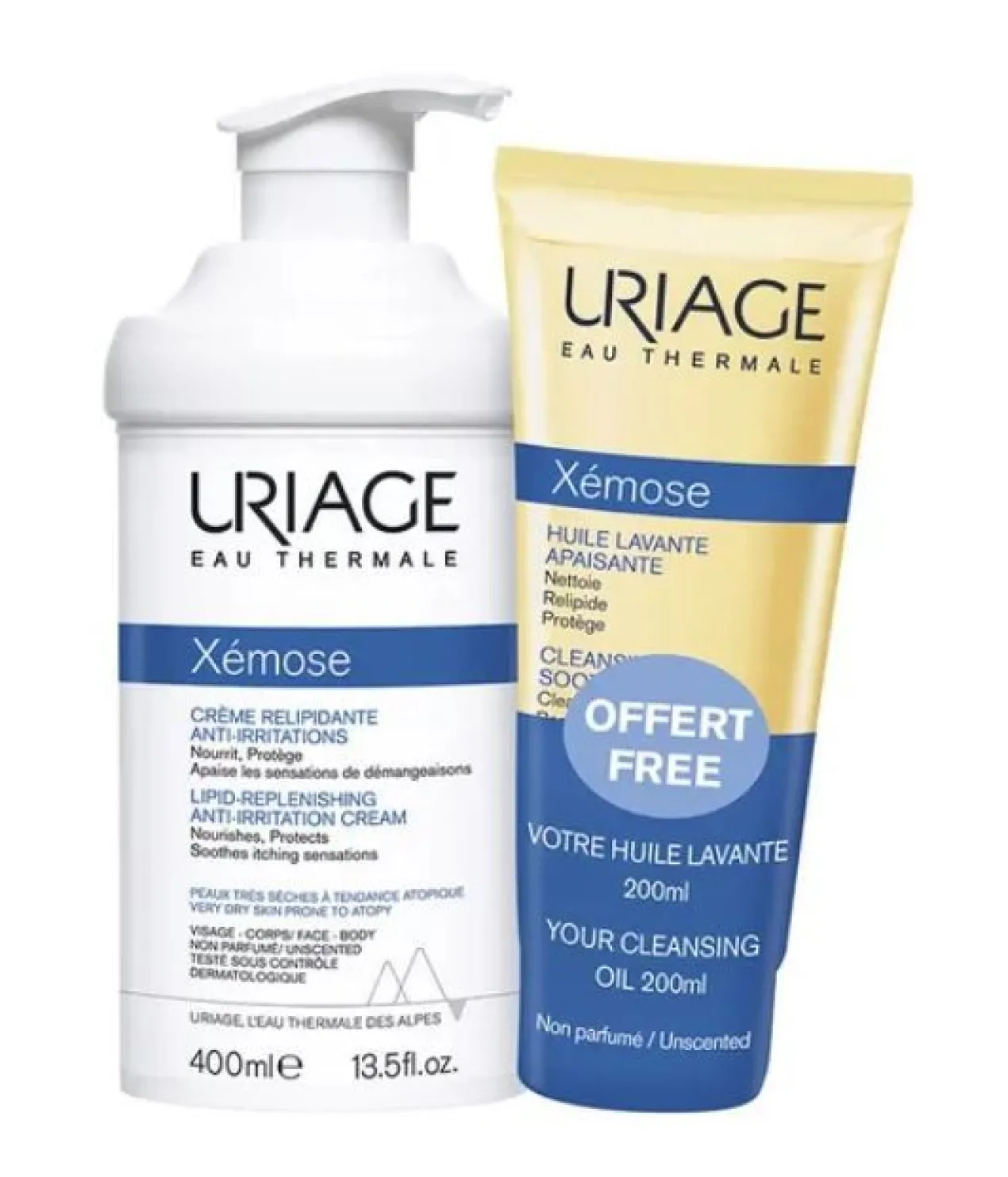 Pack Xémose Crème Relipidante + Huile Nettoyante