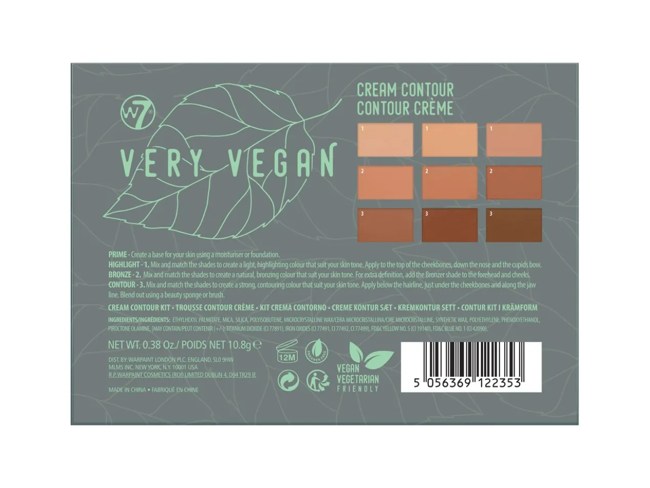 Palette contouring crème Very Vegan