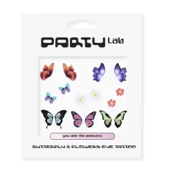 Party Lab Butterfly & Flowers Eye Tattoo