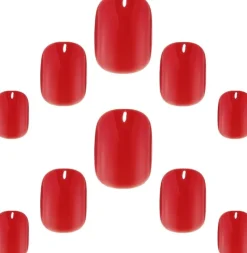 Petite Gel Finish Bitten Strawberry Faux Ongles