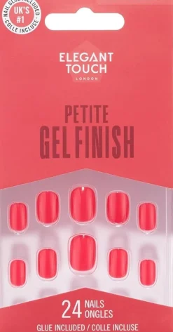 Petite Gel Finish Bitten Strawberry Faux Ongles