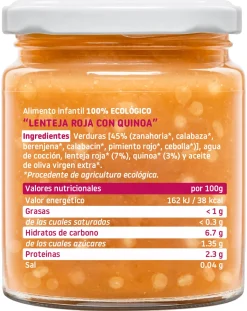 Petit pot de lentilles corail et quinoa +10M