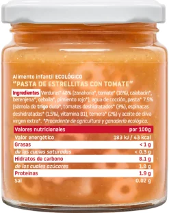 Petit pot de pâtes étoiles à la tomate +10M
