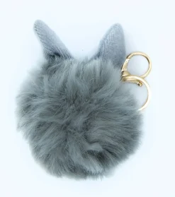 Porte-clés Boule de Poils avec Oreilles Grises