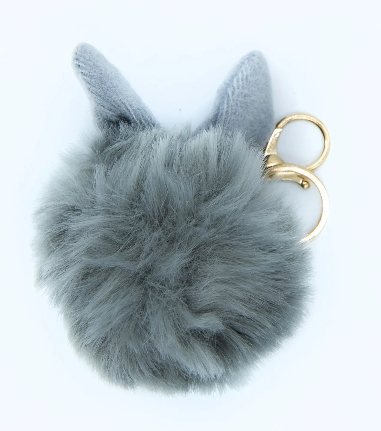 Porte-clés Boule de Poils avec Oreilles Grises