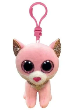 Porte-Clés en Peluche Fiona Chat Rose