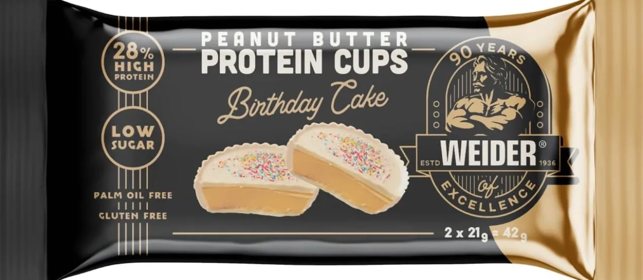 Protein Peanut Butter Cup Birthday Cake