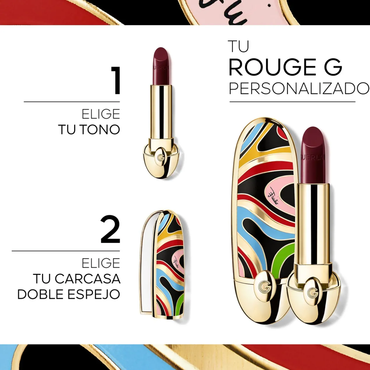 Rouge G Marmo Kiss Étui Bijou Double Miroir